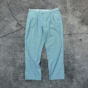 Brooks Brothers Country Club Seersucker Pants Mens 38 Green White Striped